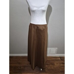 Chadwicks Women Wool Maxi Skirt  18W Brown A Line Minimalist Modest Career Wear